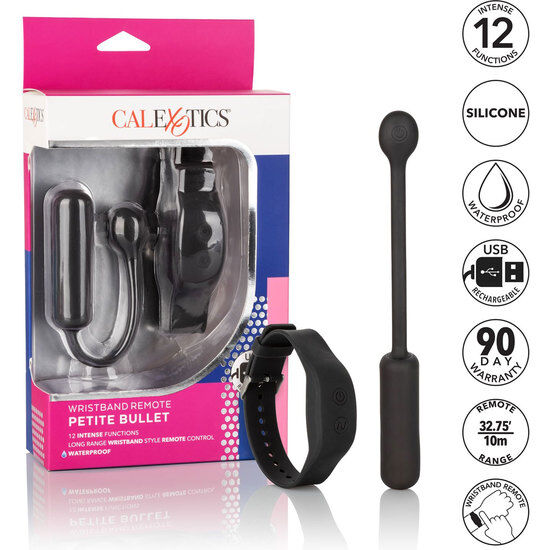 Braccialetto remoto petite CALEXOTICS con display digitale e cinturino in tessuto, ideale per controllo a distanza del pet.