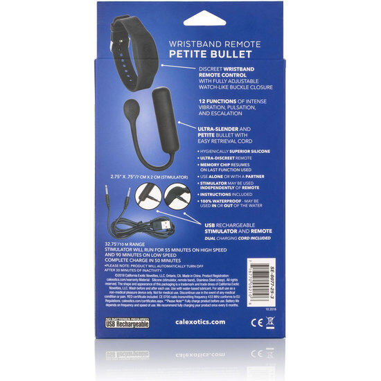 Braccialetto CALEXOTICS Remote Petite Bullet per controllo remoto di dispositivi elettronici, con design compatto e moderno.