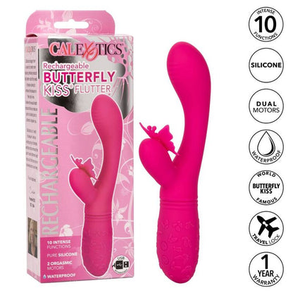 Calexotics Butterfly Kiss Flutter rosa, giocattolo vibrante con design a farfalla e dettagli eleganti, ideale per piacere personale.