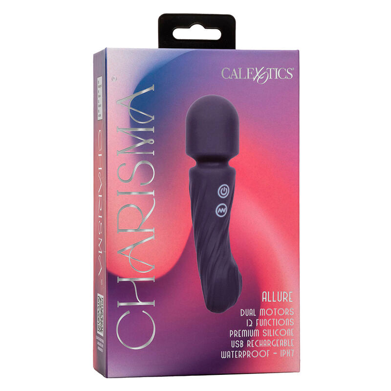Massaggiatore doppio motore Calexotics Charisma Allure, 12 funzioni, colore viola, misura 17,25 x 4,5 cm, design elegante