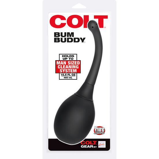 Silicone nero CALEXOTICS Colt Bum Buddy, giocattolo anale realistico con forma di sedile per stimolazione anale e piacere.