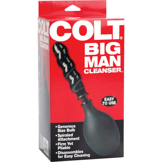 Calexotics Colt doccia anale nera, silicone morbido e realistico, ideale per giochi anali e stimolazione sicura.