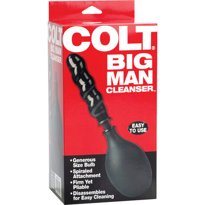 Calexotics Colt doccia anale nera, silicone morbido e realistico, ideale per giochi anali e stimolazione sicura.