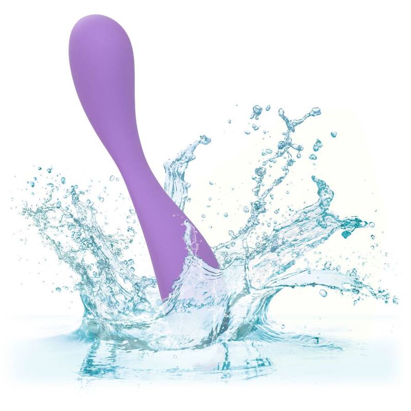 Calexotics Contour Demi Viola, sex toy di forma curva in colore viola, dettaglio della superficie liscia e design ergonomico.
