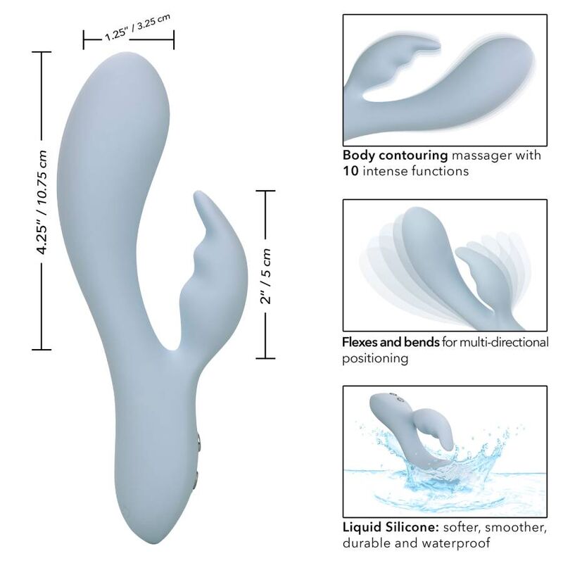 Calexotics contour Kali blu, set di giocattoli erotici con design ergonomico e dettagli in blu, ideale per il piacere personale.