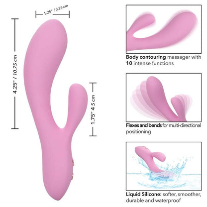 Vibratore rosa CALEXOTICS Contour Zoie con design ergonomico e dettagli eleganti, ideale per stimolazione e piacere personale.