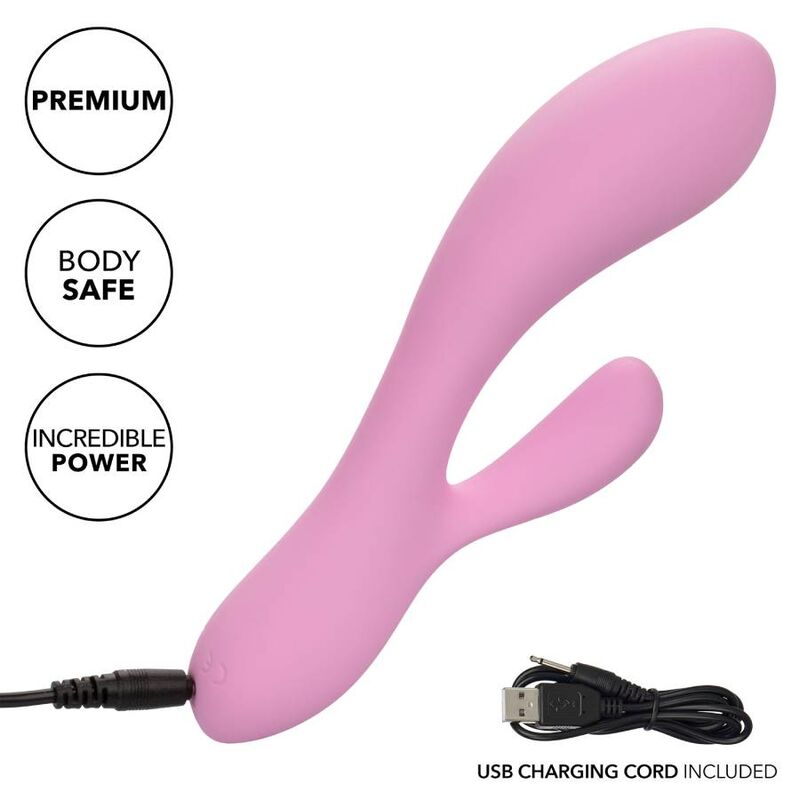 Dildo rosa Calexotics Contour Zoie con forma curva e dettagli realistici, ideale per stimolazione orale e interna.