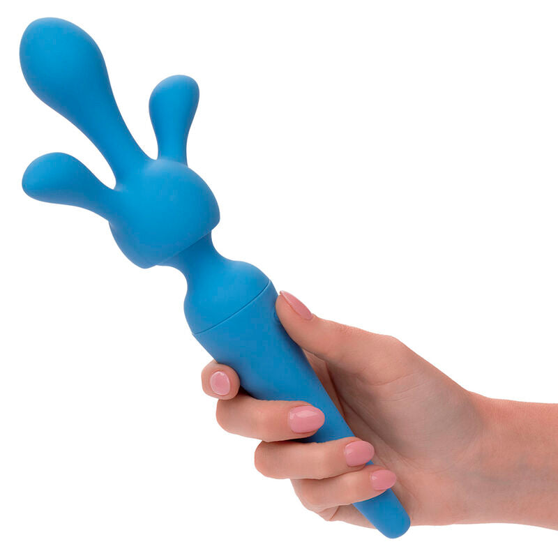 Vibratore wand CALEXOTICS Couture Kit con 10 modalità di vibrazione, colore blu, design elegante e ergonomico.
