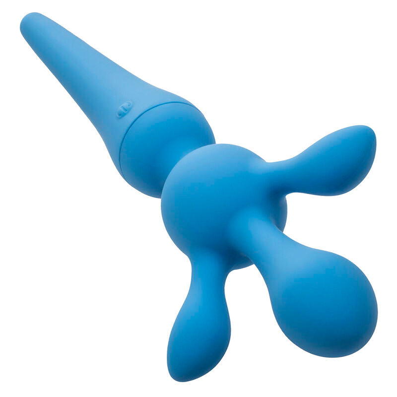 Vibratore wand Calexotics Couture Kit blu con 10 modalità di vibrazione, design elegante e superficie liscia.