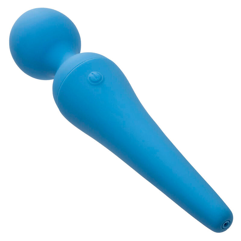 Vibratore wand CALEXOTICS Couture Kit con 10 modalità di vibrazione, colore blu, design ergonomico e superficie liscia.