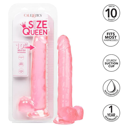 Dildo rosa CALEXOTICS Regina, 25,5 cm, con dettagli realistici, realizzato in materiale morbido e di alta qualità.