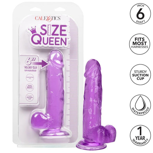 Dildo regina viola di CALEXOTICS, lunghezza 15.3 cm, con superficie liscia e dettagli realistici, in modo naturale e discreto