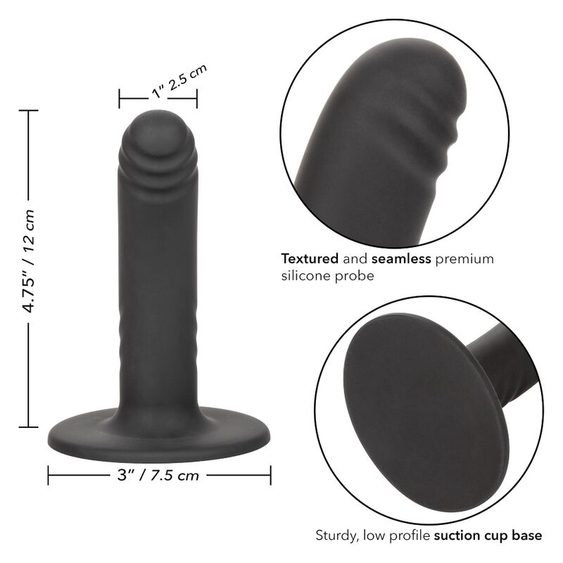 Dildo senza limiti CALEXOTICS da 12 cm, compatibile con limbracatura, con superficie liscia e design realistico.