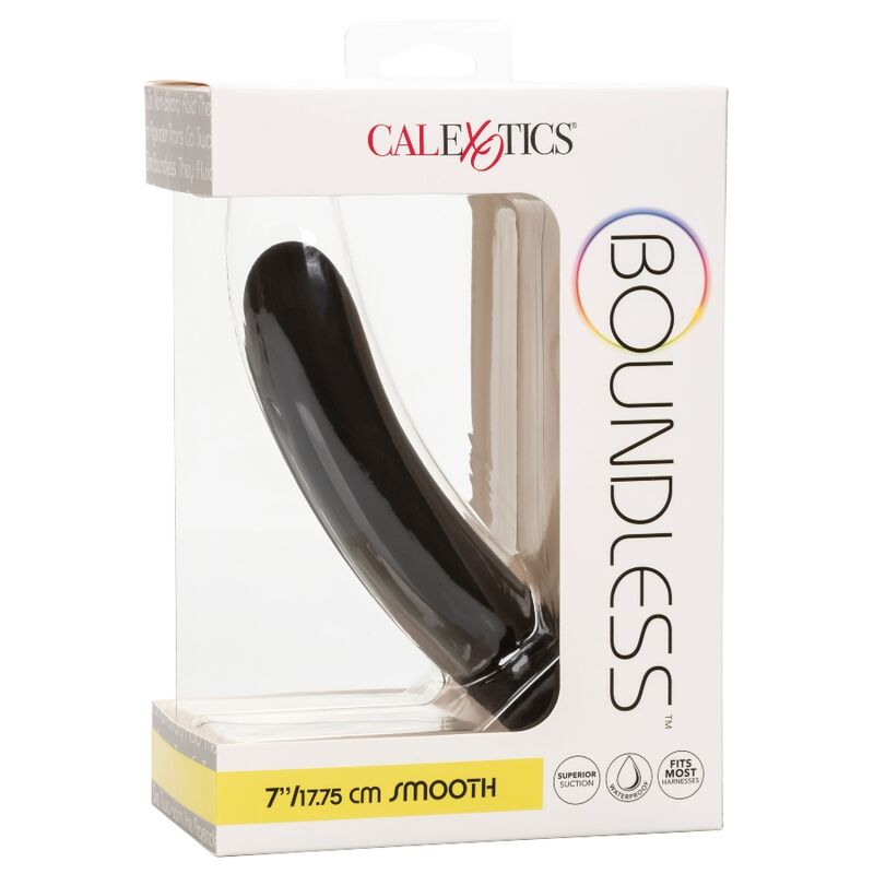 Dildo senza limiti CALEXOTICS, lunghezza 17,8 cm, in silicone nero, con forma realistica e dettagliata.
