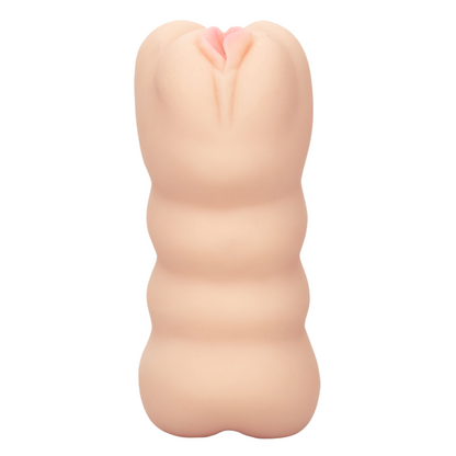 Vibratore economico a tre vie CALEXOTICS EMOZIONE, design compatto e realistico, in silicone morbido, ideale per stimolazione mirata.