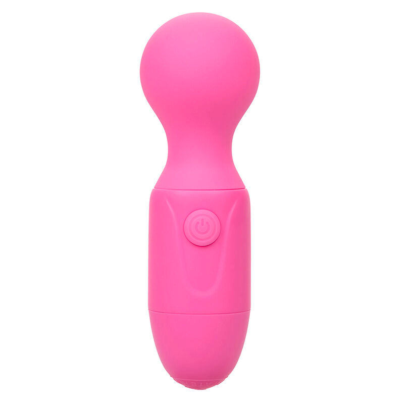 Massaggiatore ricaricabile CALEXOTICS First Time con 10 vibrazioni, rosa, dettaglio del design compatto e moderno.