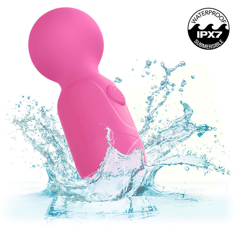 Massaggiatore ricaricabile CALEXOTICS FIRST TIME con 10 vibrazioni, rosa, visibile con design compatto e pulsanti di controllo.