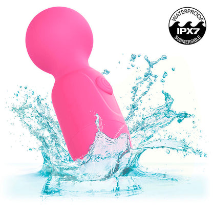 Massaggiatore ricaricabile CALEXOTICS FIRST TIME con 10 vibrazioni, rosa, visibile con design compatto e pulsanti di controllo.