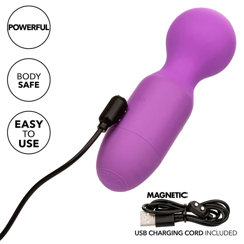 Massaggiatore ricaricabile CALEXOTICS First Time con 10 vibrazioni in colore viola, design ergonomico e versatile.