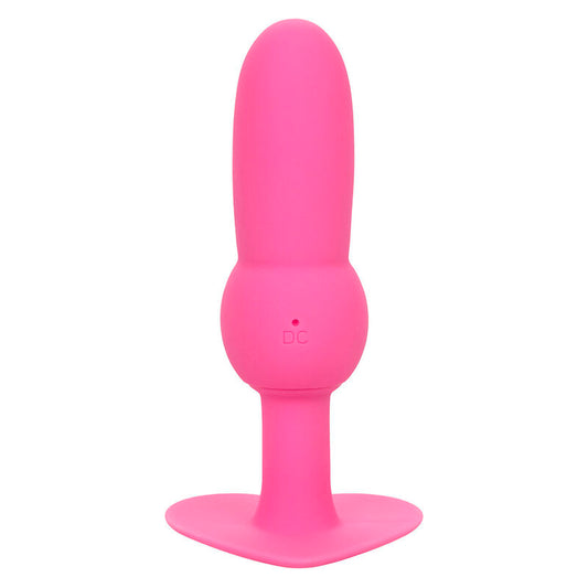 Plug anale CALEXOTICS FIRST TIME con perline, 10 vibrazioni, colore rosa, per uso introduttivo e stimolante