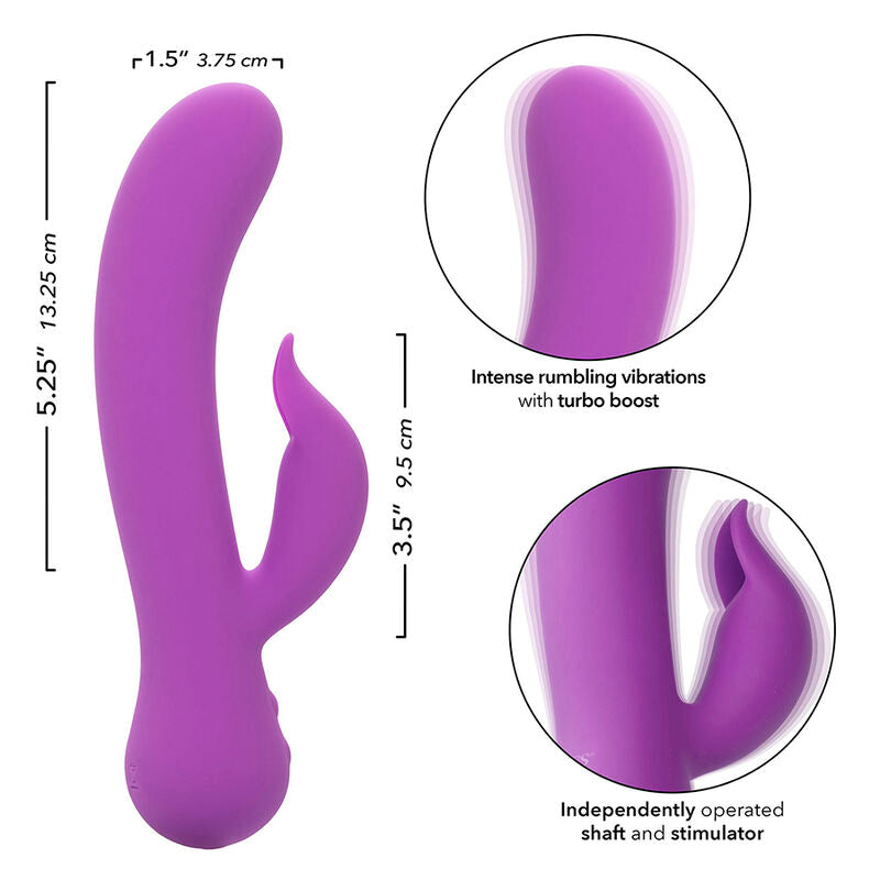 Vibratore ricaricabile CALEXOTICS FIRST TIME PLEASER di colore viola, design ergonomico e materiale morbido, per piacere e stimolazione