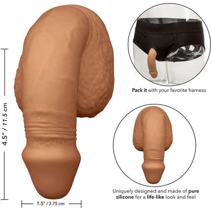 Guarnizione in silicone CALEXOTICS per pene di 12,75 cm, colore caramello, dettaglio del prodotto per uso personale.