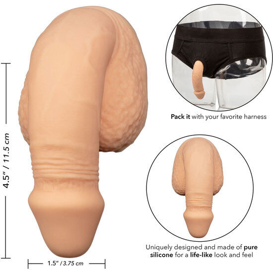 Calexotics imballaggio in silicone per pene di 12,75 cm, resistente e flessibile, ideale per uso personale.