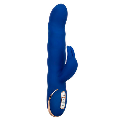 Vibratore Jack Rabbit CALEXOTICS Wave Motion blu con design ergonomico e stimolazione mirata, in colore blu brillante.