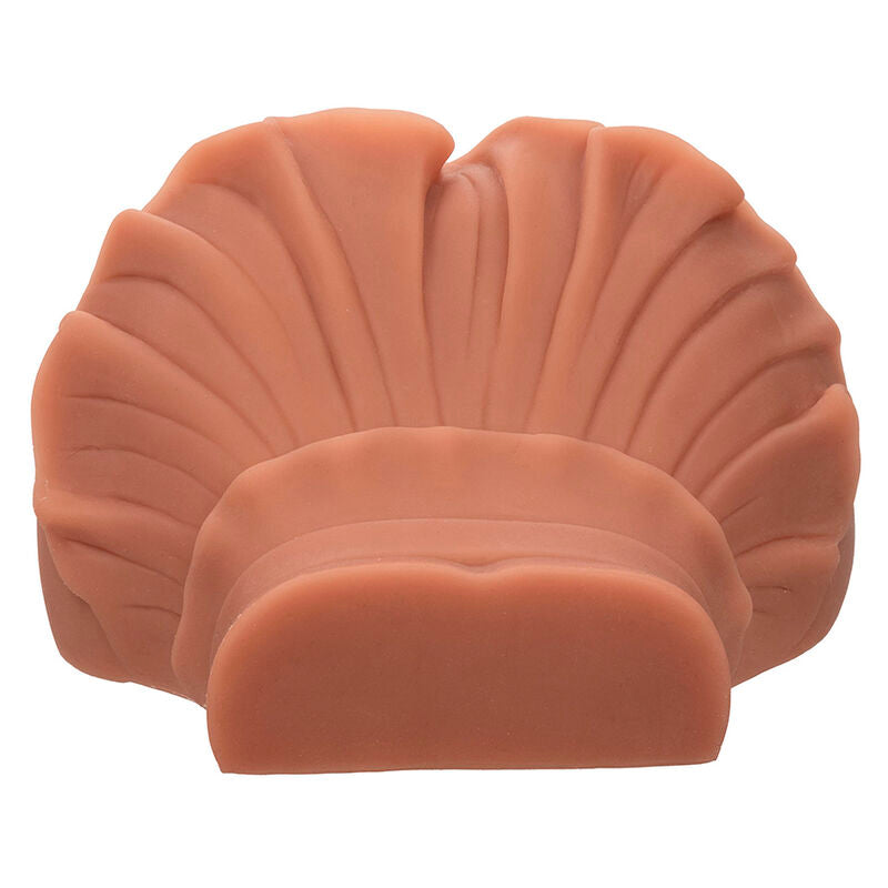 Masturbatore realistico CALEXOTICS La Regina del Benvenuto Doppio in colore caramello, dettagli realistici e design ergonomico