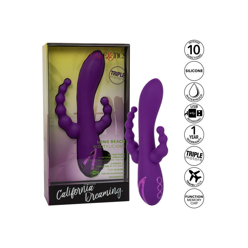 Calexotics Long Beach Bootylicious Viola, giocattolo sessuale viola con design curato, ideale per piacere e stimolazione.