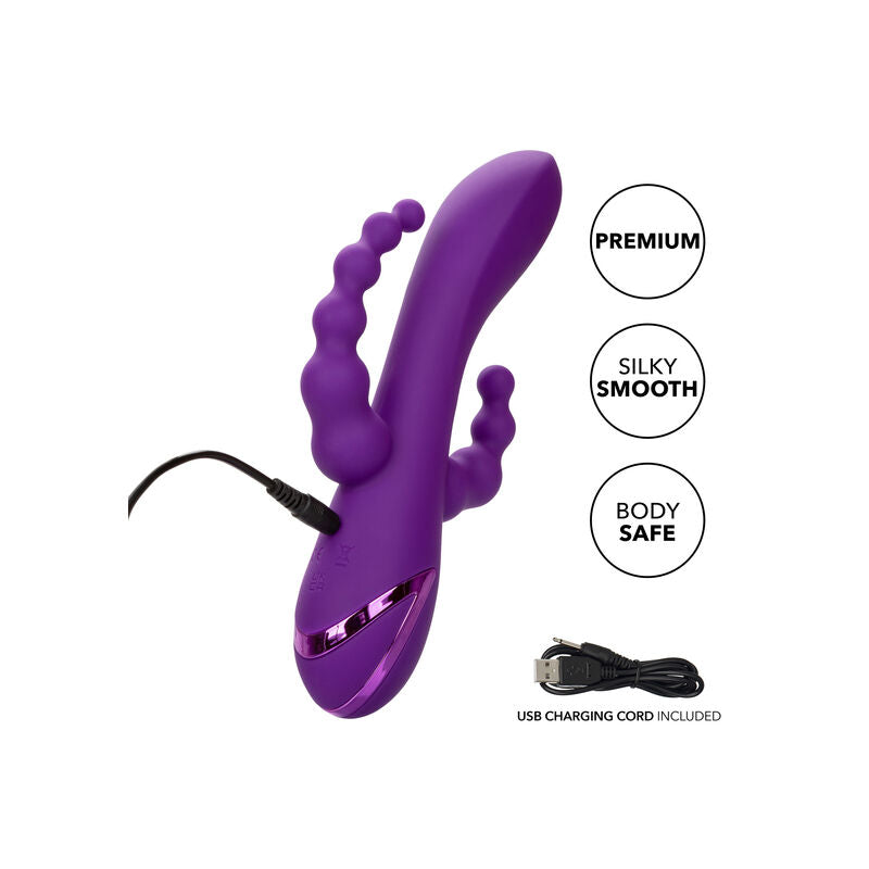 Calexotics Long Beach Bootylicious Viola, vibratore rosa viola con design ergonomico e dettagli curvi per stimolazione intensa