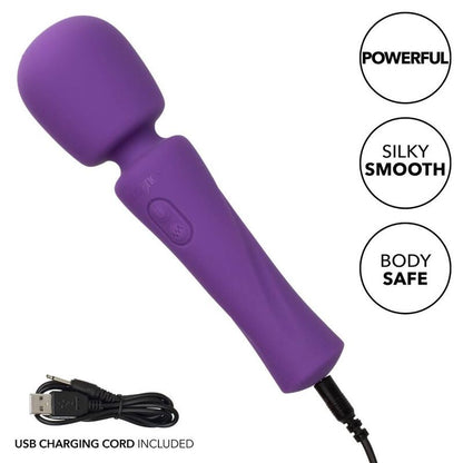 Massaggiatore viola CALEXOTICS con design ergonomico e superficie liscia, ideale per relax e massaggi rilassanti.