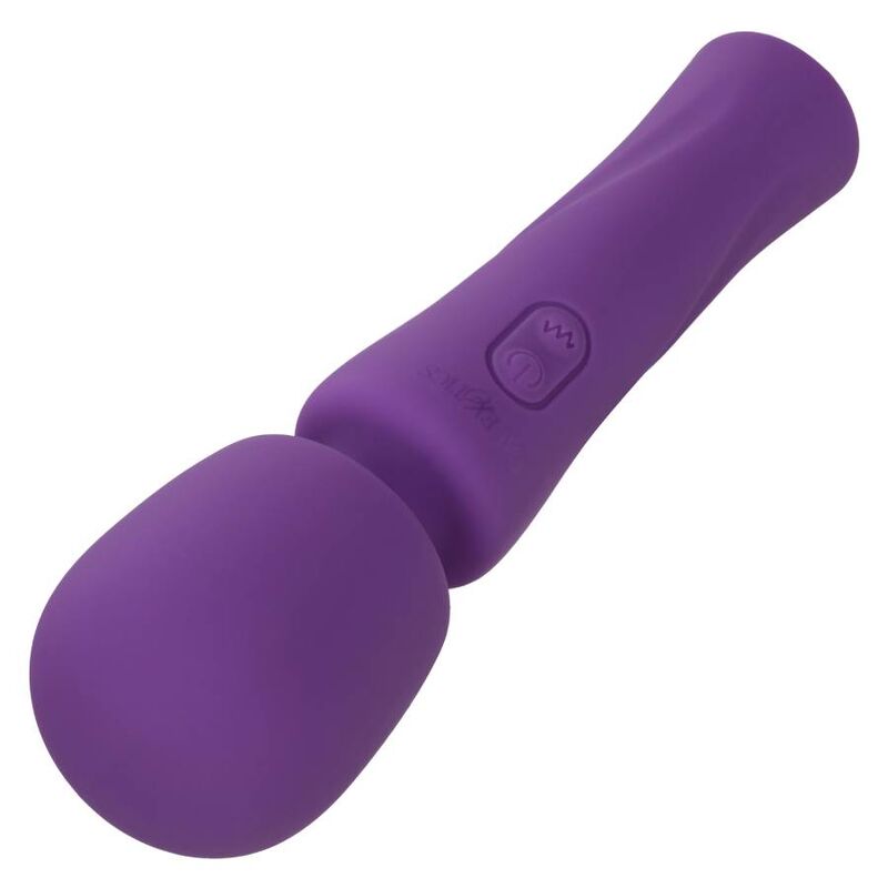Massaggiatore viola CALEXOTICS con design ergonomico e dettagli colorati, perfetto per il relax e il benessere.