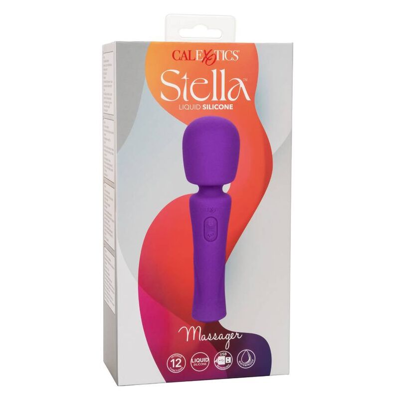 Massaggiatore viola CALEXOTICS con design ergonomico, visibile con pulsanti di controllo e superficie liscia.