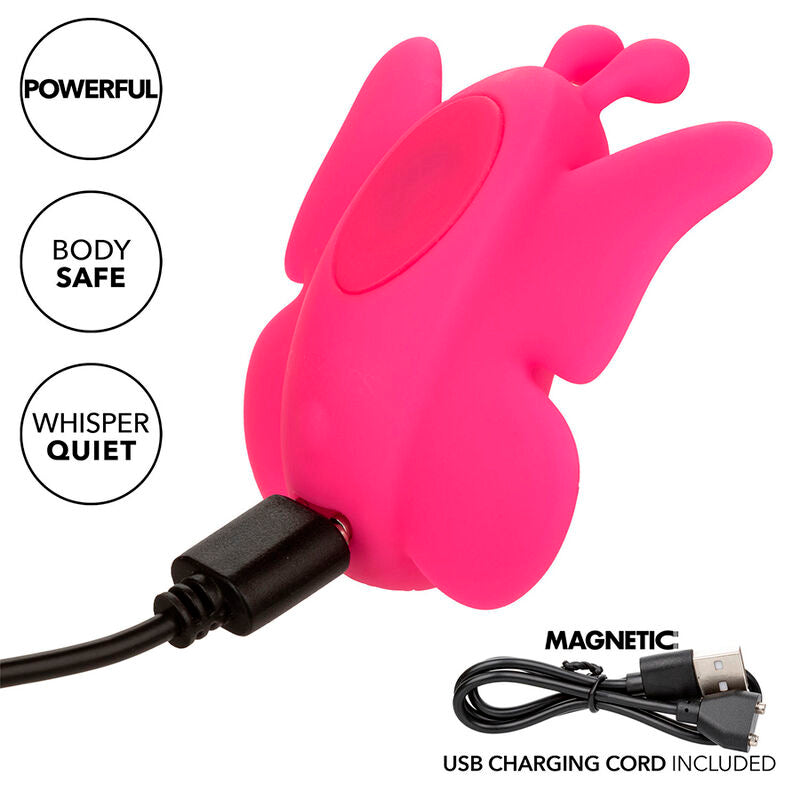 Stimolatore CALEXOTICS Neon Vibes Flutter Vibe con 10 vibrazioni, colore rosa, design compatto e ergonomico.