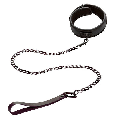 Collare e guinzaglio CALEXOTICS Nocturnal in pelle nera regolabile, accessori eleganti per cani.