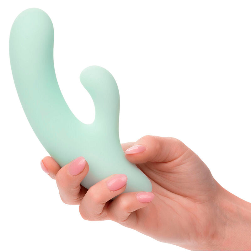 Vibratore e stimolatore Punto G Calexotics Pacifica Fiji con 10 modalità di vibrazione in colore aqua.