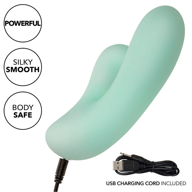 Stimolatore punto G CALEXOTICS Pacifica Fiji con 10 vibrazioni, design Aqua, per piacere intenso e stimolazione mirata.