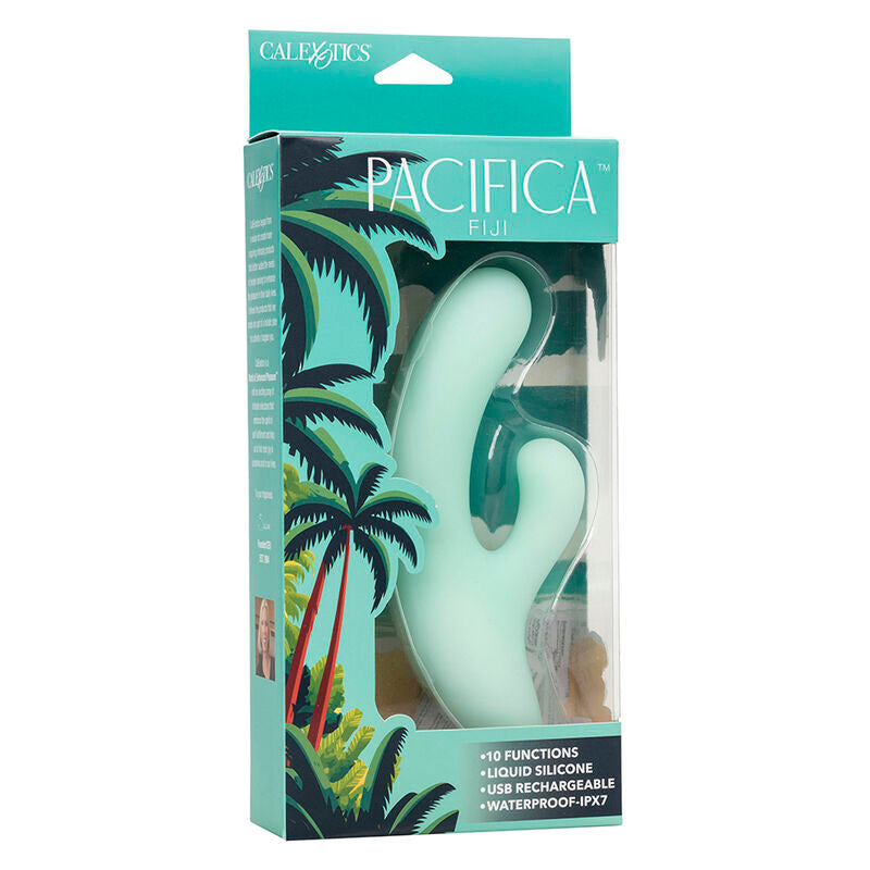 Vibratore e stimolatore Punto G Calexotics Pacifica Fiji con 10 vibrazioni, colore aqua, design ergonomico e resistente all'acqua