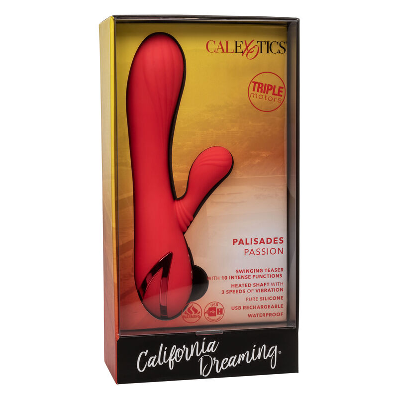 Calexotics Palisades Rosso Passione, giocattolo erotico rosso con design elegante, visibile in primo piano.