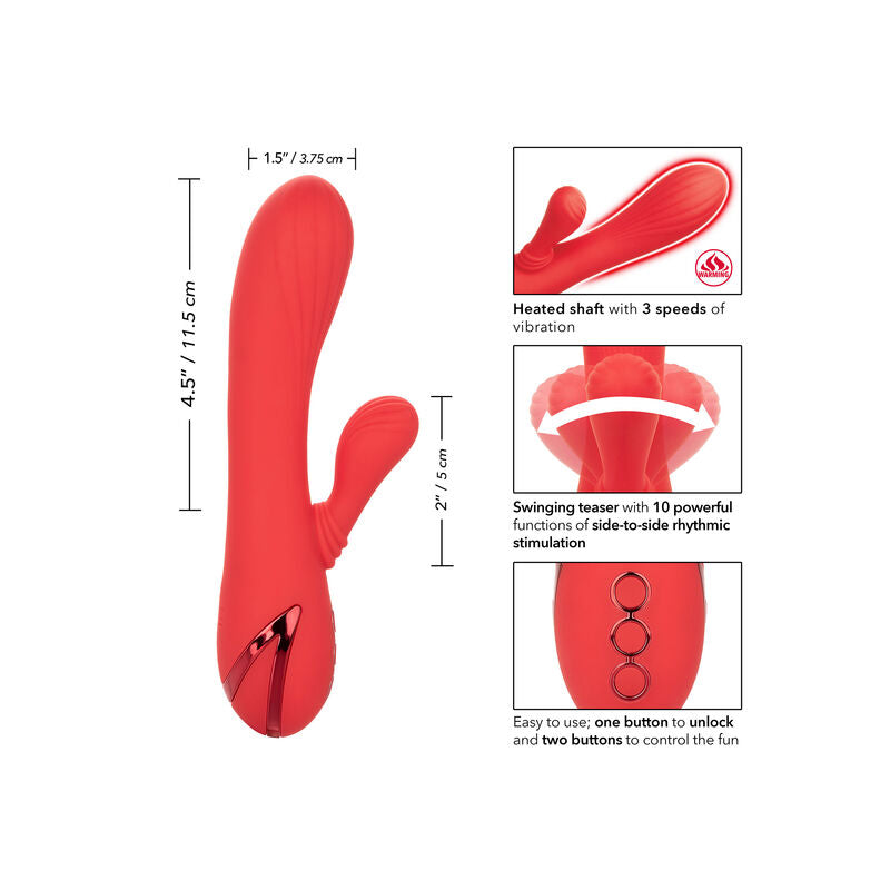 Palisades Rosso Passione di Calexotics, giocattolo erotico rosso con design avvolgente e dettagli morbidi, visibile in immagine.