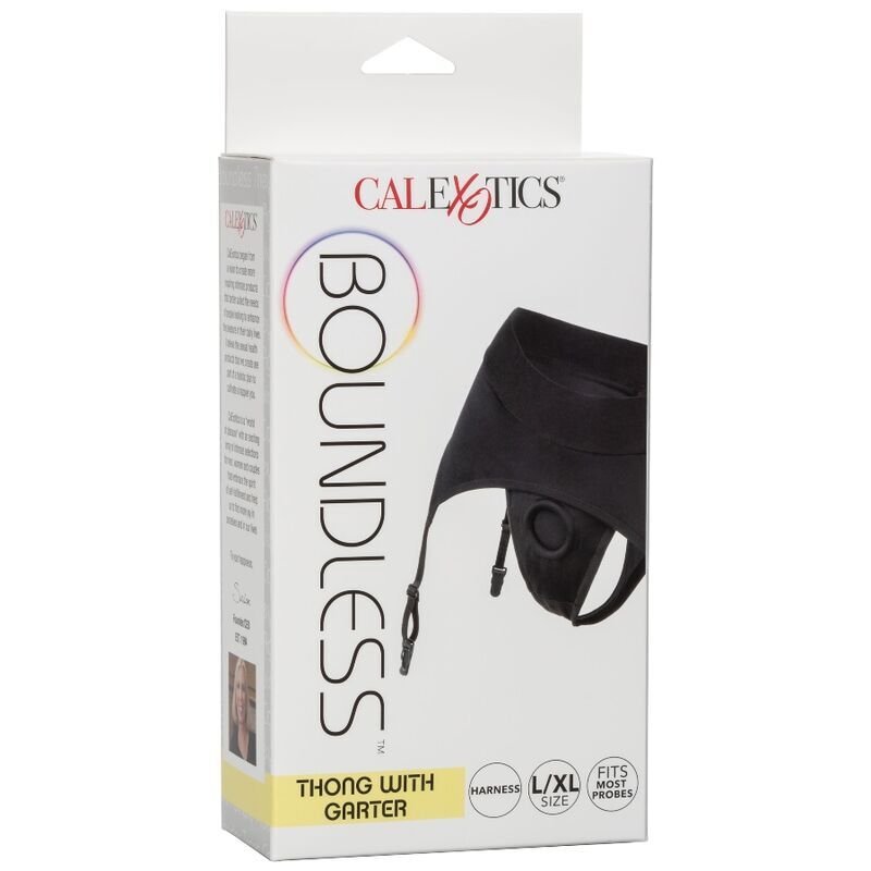 Perizoma senza limitazione CALEXOTICS con giarrettiera, taglia L/XL, tessuto morbido e design seducente.