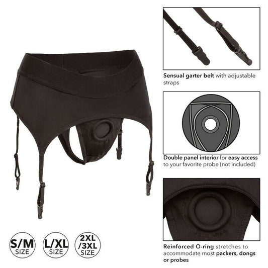 Perizoma senza sfilatura CALEXOTICS con giarrettiera, taglia S/M, intimo sexy e elegante, in tessuto morbido e confortevole.