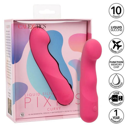 Pixies Curvy Rosa CALEXOTICS, calzature donna con tacco, dettagli rosa e design curvy, visibile in primo piano nell'immagine.