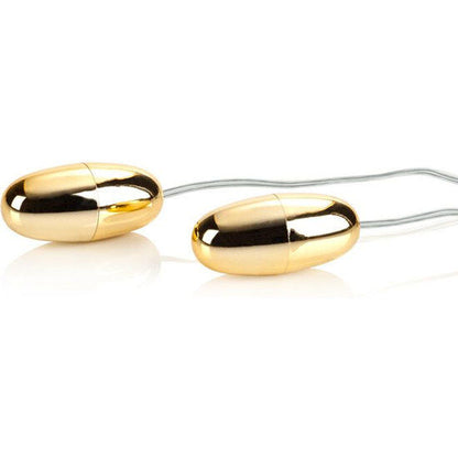 Proiettili vibranti CALEXOTICS Gold Duo, sex toy di alta qualità con design elegante e doppia stimolazione, in oro lucido.