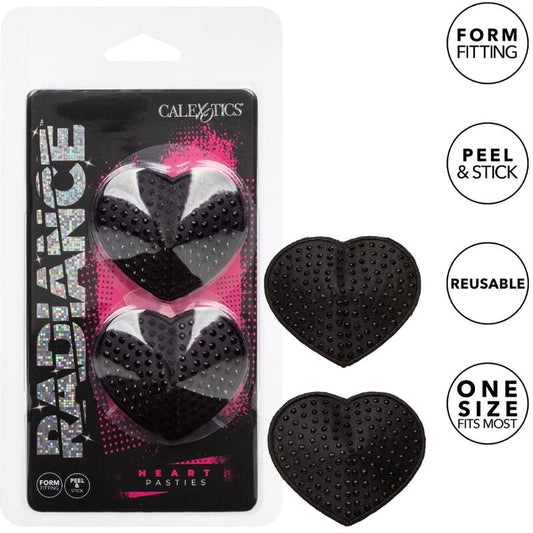 Proteggi capezzoli CALEXOTICS Radiance con gioiello a forma di cuore, elegante e decorativo per momenti speciali.