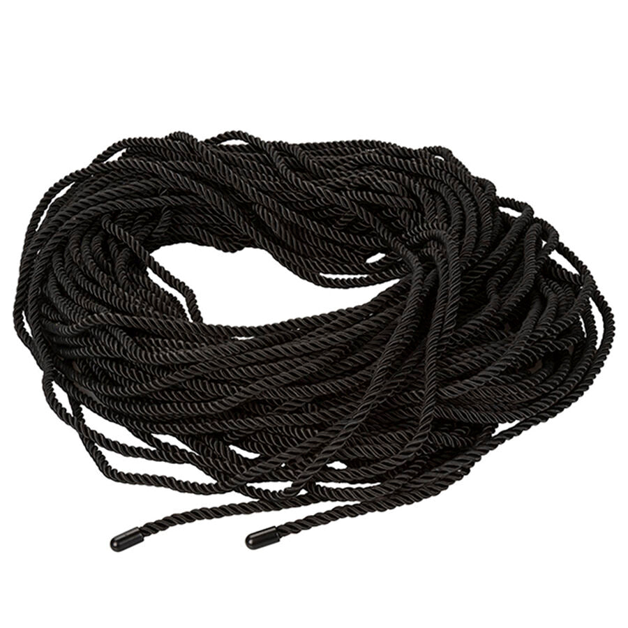 Corda nera BDSM CALEXOTICS Scandal, lunga 50 metri, in tessuto resistente per giochi di ruolo e BDSM.