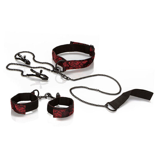 Set di presentazione Scandal Kit di Calexotics, con accessori e oggetti per la presentazione e il piacere.