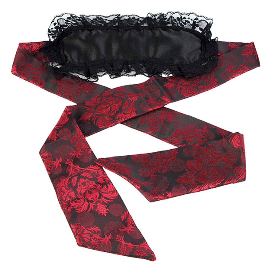 Maschera nera Calexotics Scandal, elegante e misteriosa, con dettagli in tessuto nero e design avvolgente per look seducente.