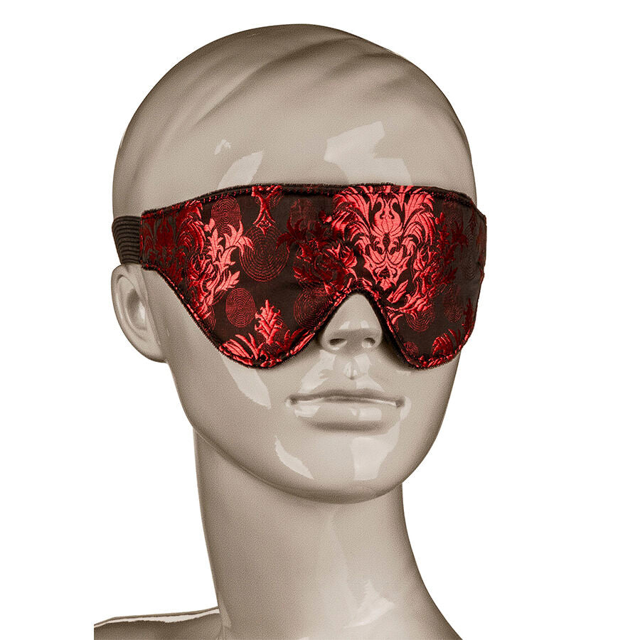 Maschera opaca per occhi CALEXOTICS Scandal con dettagli rossi, modello elegante e misterioso per giochi di ruolo e costume.